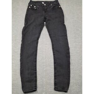 True Religion Section Skinny Jeans Faded Black Horseshoe Stitch Size 28 Mens